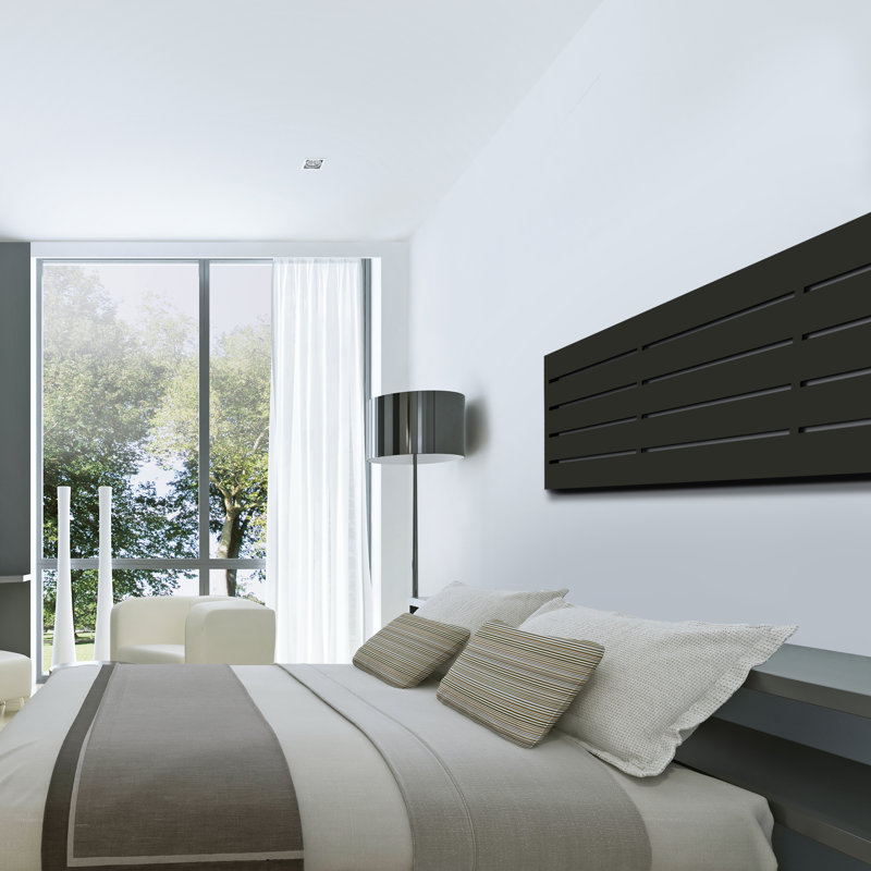 Panneau d'intimité en acier galvanisé avec clôture Linea, noir, H 16 po x l 72 po x P 1 po