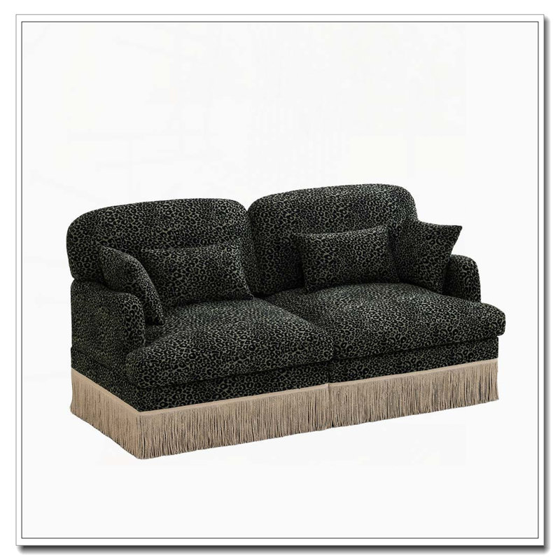 Canapé Comfy Chenille Leopard, Vert + 2 sièges
