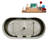 65" Streamline Soaking Freestanding Tub and Tray With Internal Drain-101697611