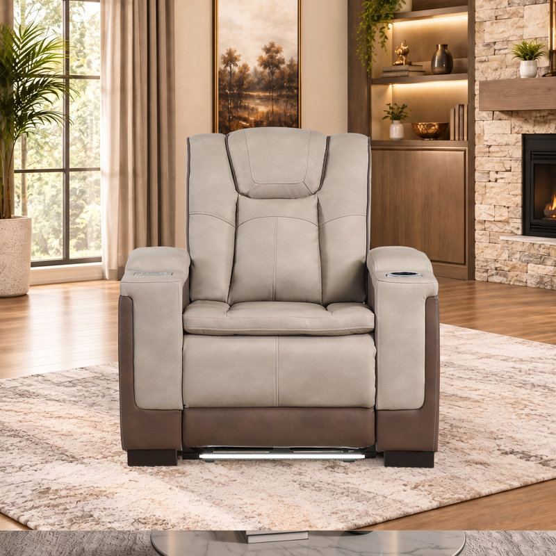 Fauteuil inclinable électrique Imperial avec éclairage DEL et appui-tête électrique, Brun