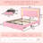 Upholstered Full Size Bed Frame With Adjustable Charged LED Headboard And Storage Drawers, Pink-90684389-67622389
