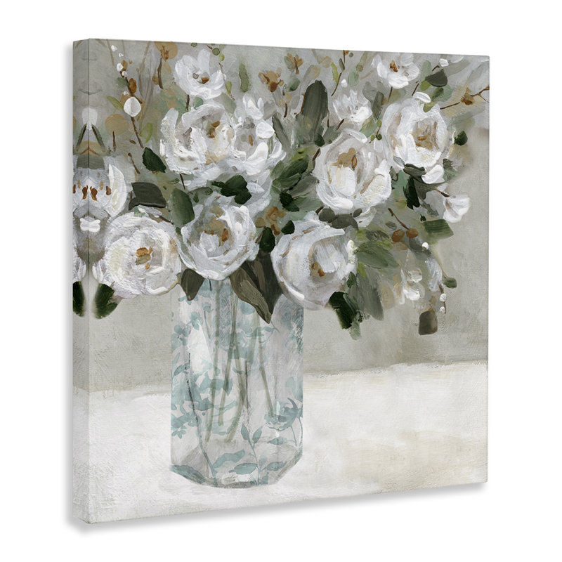 «Lovely White White Roses» par Carol Robinson, H 36 po x l 36 po