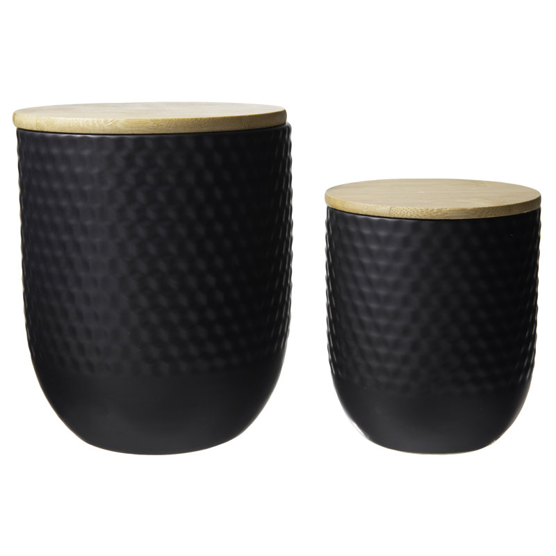 Goetz Ceramic / Porcelain Canister - Set of 2, Black