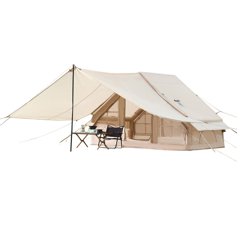 Tente gonflable pour camping pour 3 à 5 personnes avec auvent pompe