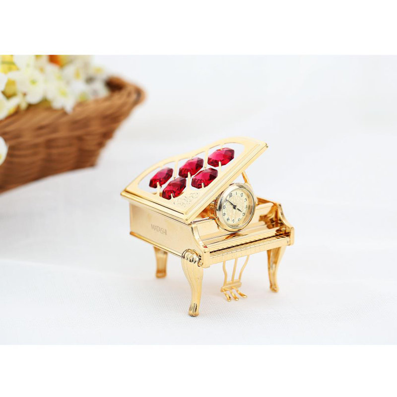 Horloge de table Glam, Doré / rouge