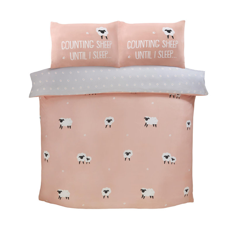 Tatro Microfibre 18TC Reversible Modern & Contemporary Duvet Cover Set, Blush, Double - 2 Standard Pillowcases
