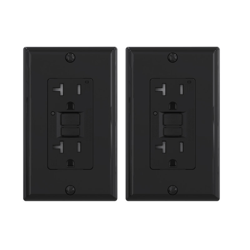 20 Tamper Resistant Duplex Outlet, Black