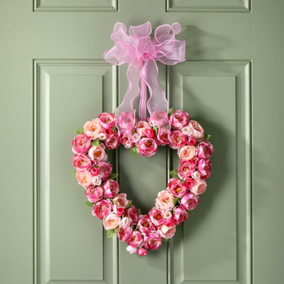Couronne de jardin rose 14 po
