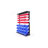 47 Bin Tool Organizer Wall Mountable Container with Removable Drawers for Garage Organization and Storage by Stalwart (Red/Blue)