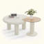 Circular Beige Cream Coffee Table Set