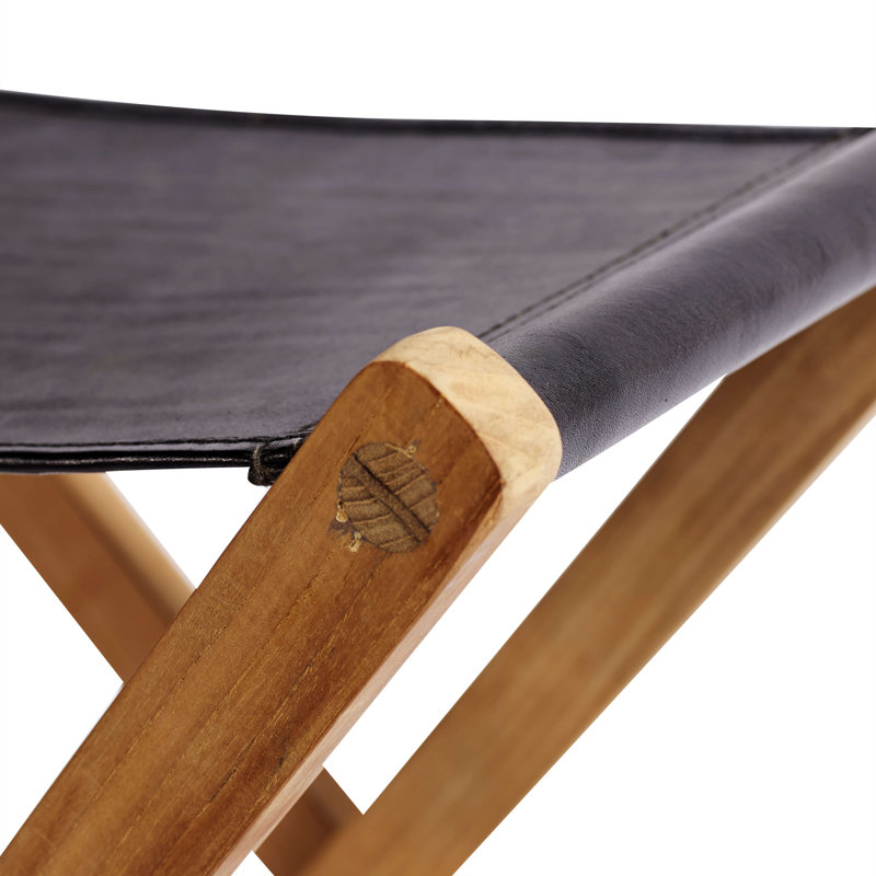 Tabouret en bois massif, Noir