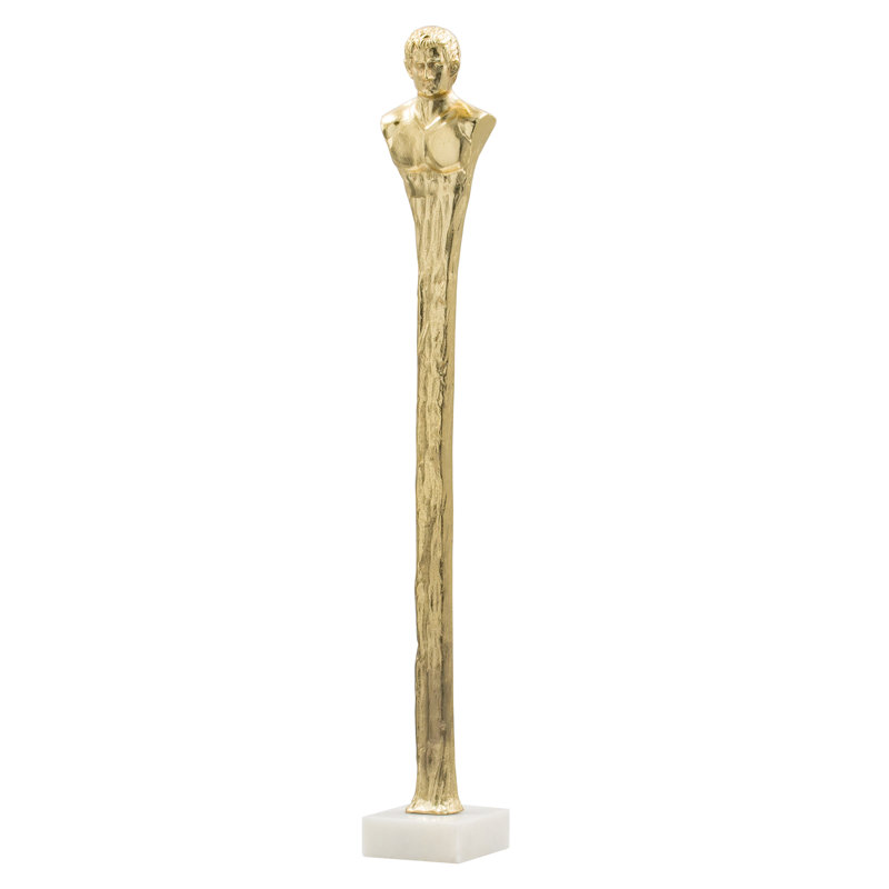 Grande statue Kaeden avec base en marbre, H 32 po x l 5,5 po x P 5,5 po