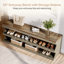 Upholstered Bench with Shelves