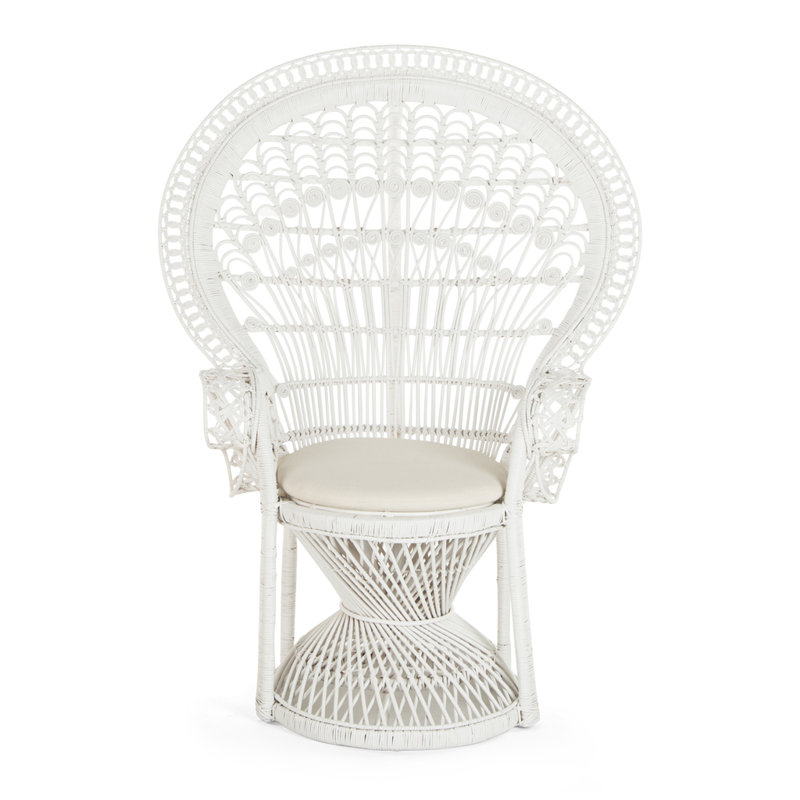 Upholstered Armchair, White