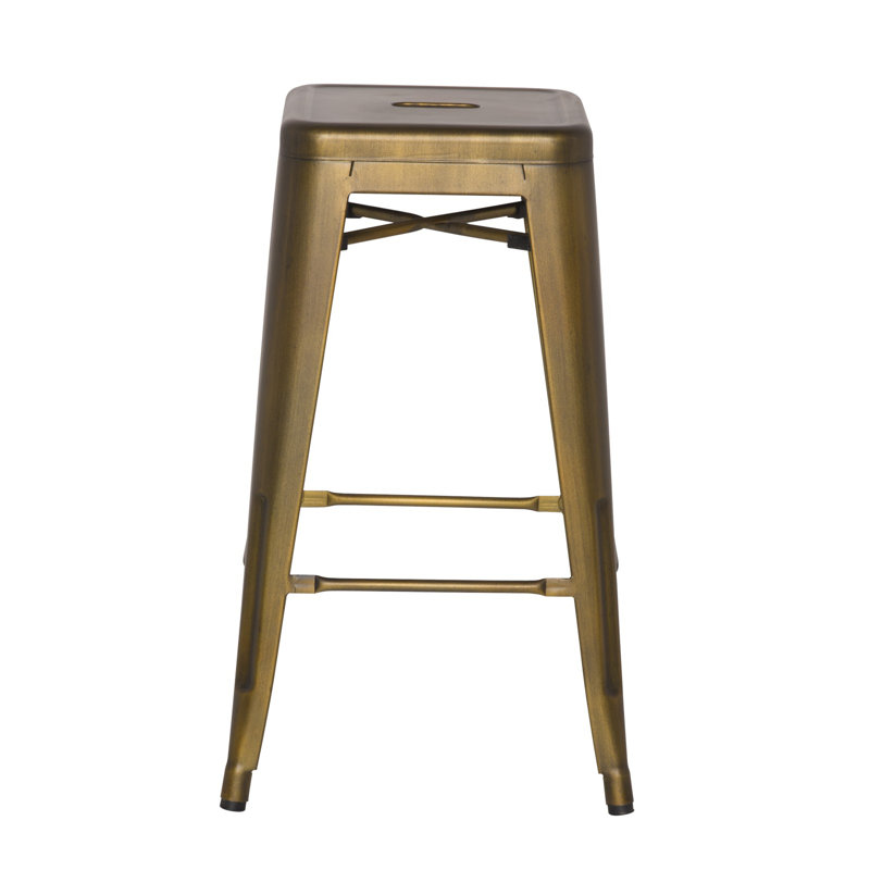 Counter Stool with Metal Frame, Brushed Copper
