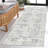 Lonon Oriental Machine Woven Polyester Area Rug in Light Gray/Beige-1370919008