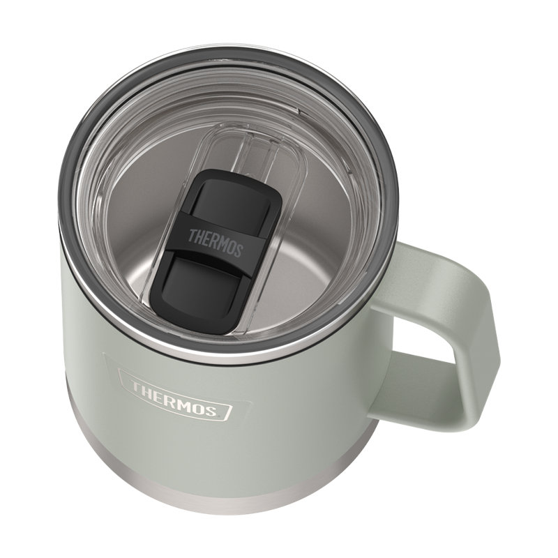 Tasse 14 oz en acier inoxydable avec couvercle coulissant - River Rock, Roche de rivière