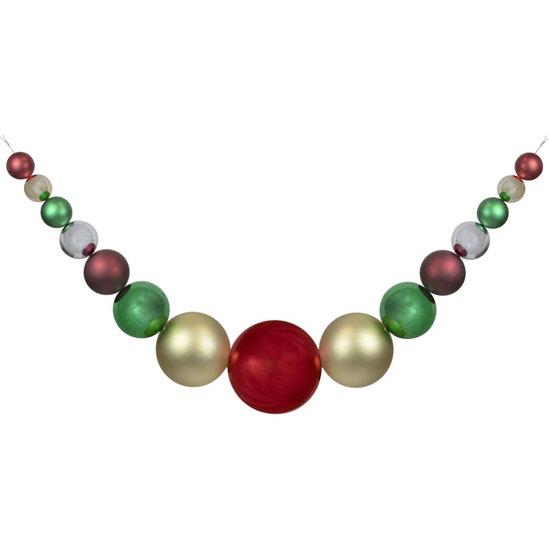 Ornement boule de Noël incassable 6 pi couleurs traditionnelles lustrées et mates
