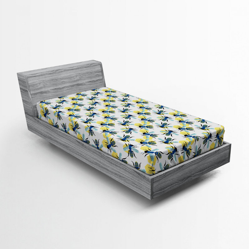 Microfiber Fitted Sheet, Twin XL Fitted Sheet, Bees
