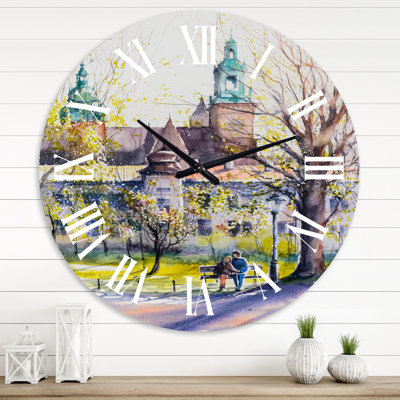 Castel Through The Trees of The Park - Country wall clock