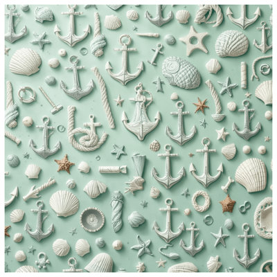 Shells Anchors Rope Seashells Double Sided Throw Pillows