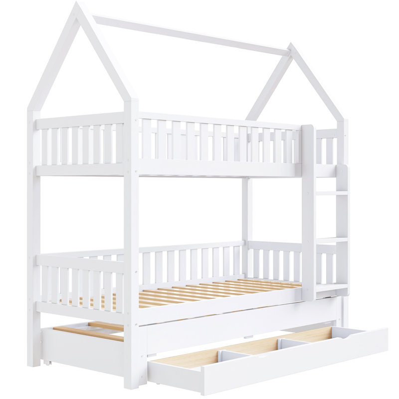 Rangement simple au-dessus de lits simples, lit superposé en bois aggloméré pour chambre d'enfant