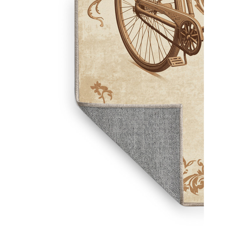 Tapis damassé rétro pour vélo et véhicules lavable à la machine, 2 x 4