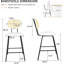 Tabouret de comptoir 24 po avec dossier en rotin et pieds en métal 24 po (ensemble de 2)-96104008