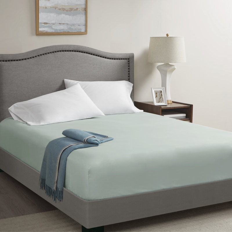 Drap-housse uni en microfibre Coolmax, Lit simple, Turquoise