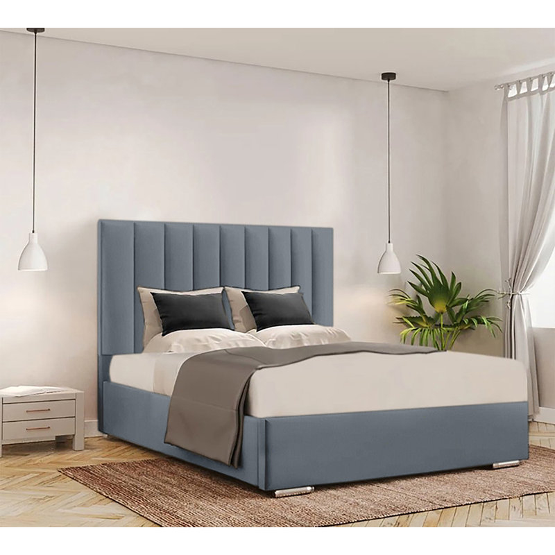 Caylob Upholstered Bed, Charcoal, Kingsize (5')