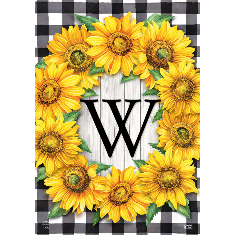 Tournesol monogramme avec drapeau de jardin