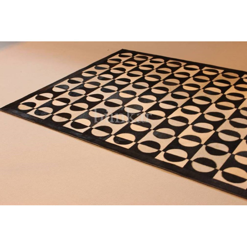 Fessler Geometric Cowhide Area Rug, Rectangle 120 x 180cm
