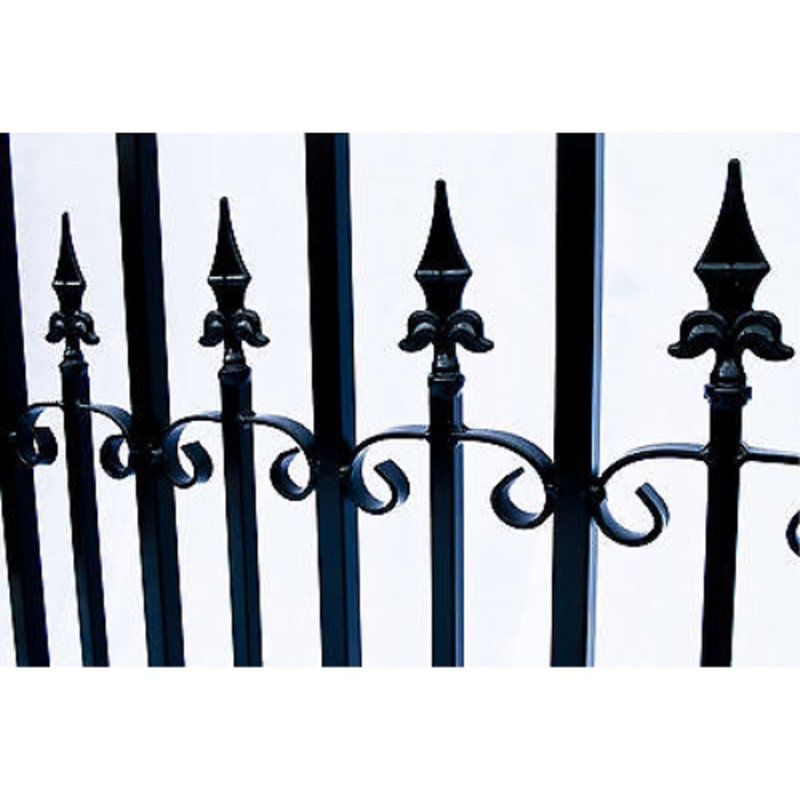 Venice Style Black Steel Dual Driveway Gate with Pedestrian Access