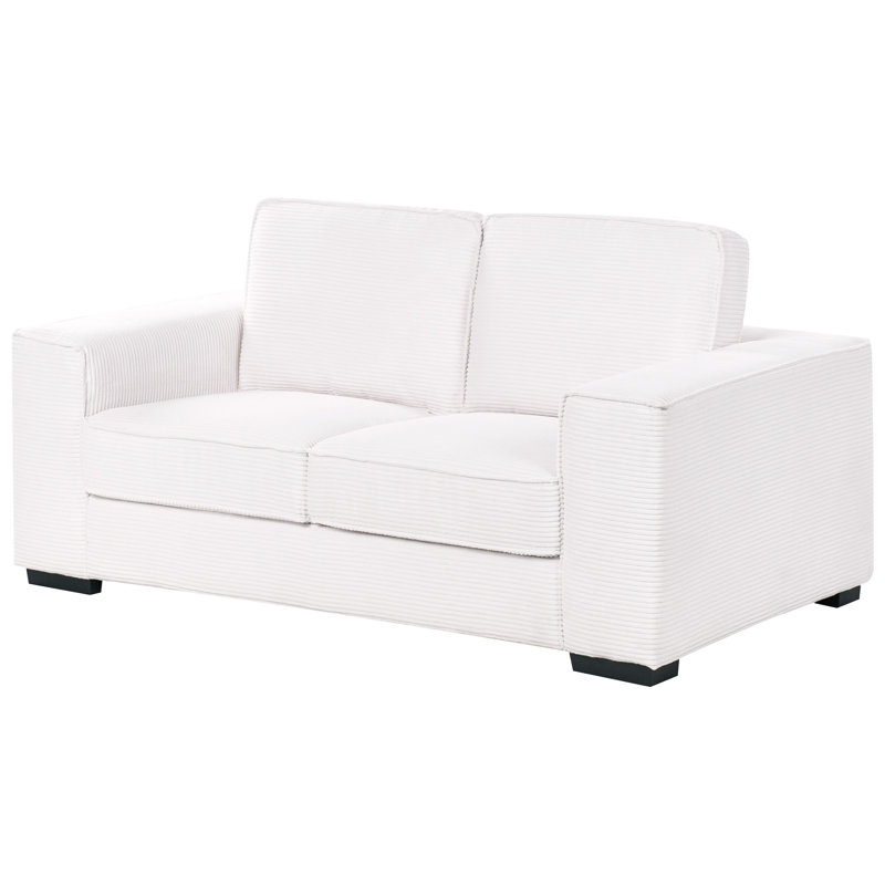 VIKRAN 2 Seater Corduroy Sofa, White