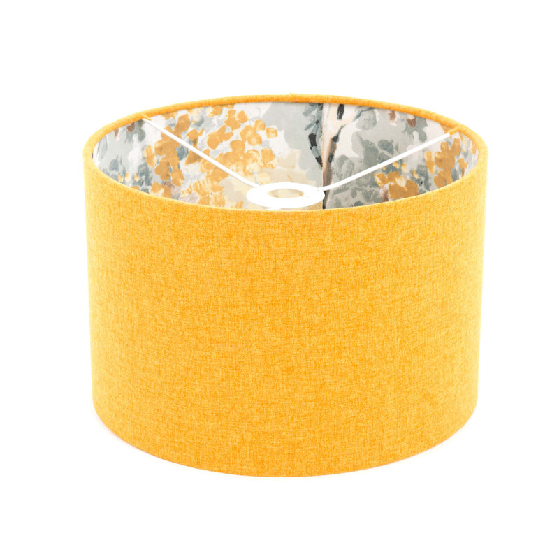 Shetland Drum Lamp Shade, 20cm H x 30cm W x 30cm D, Yellow