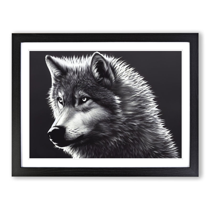 Great Wolf - Single Picture Frame Print, 46cm H x 64cm W x 2cm D, Black Framed