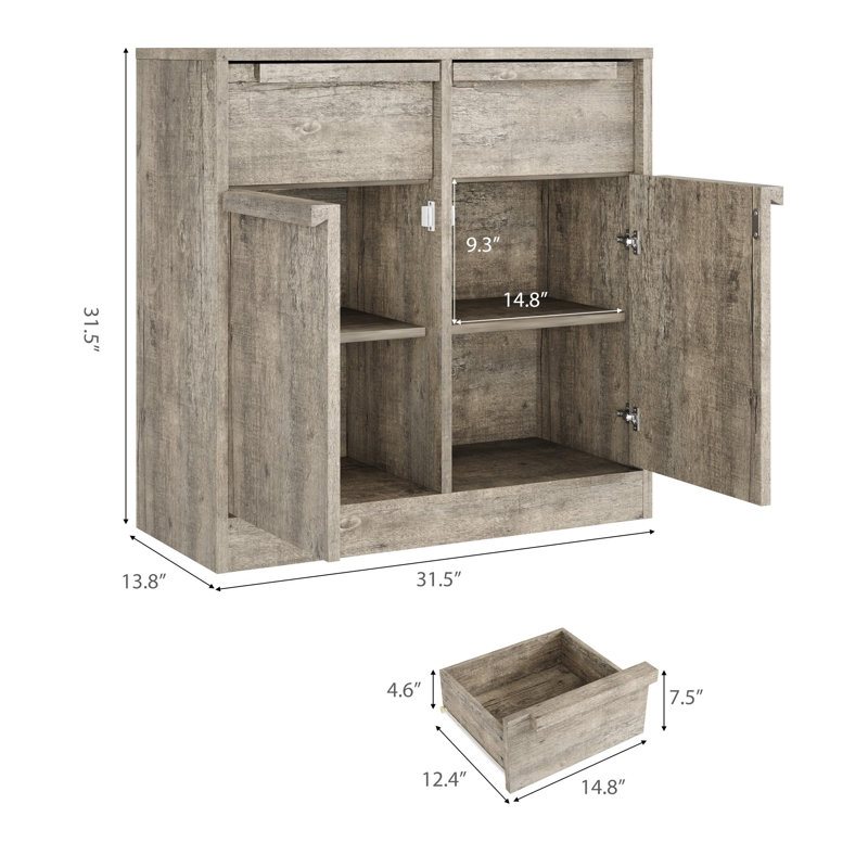 80cm Sideboard, Gray