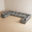 Canapé 8 places en chenille imperméable en forme de U avec double assise d'angle-1179124367