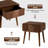 19.7" W Fluted Wooden Nightstand with Single Drawer
