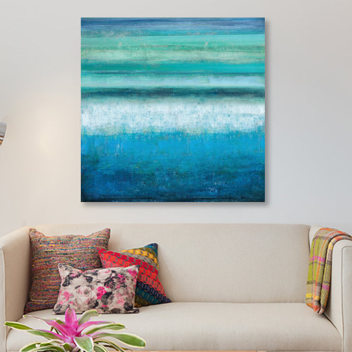 «Aqua Tranquility» par Taylor Hamilton, impression sur toile tendue, H 26 po x l 26 po x P 1,5 po, Pas de tapis