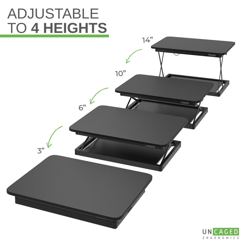 Convertisseur de bureau debout Mini Unged d'Ergonomics® Changedesk, noir, Noir