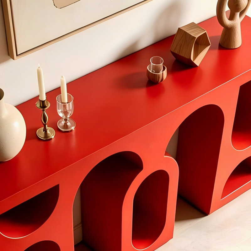 Console moderne et simple, Rouge, Rouge, Rouge, H 35,4 po x l 78,7 po x P 15,7 po
