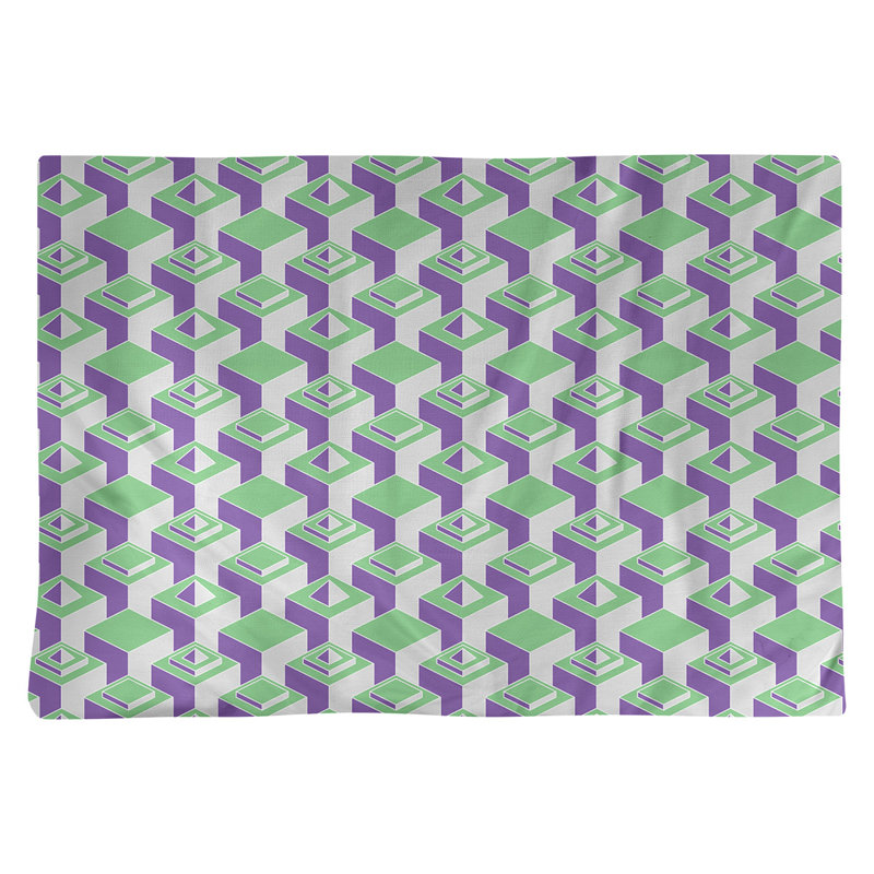 Napperon classique en coton 18 po Skyscraper, Vert/mauve, polyester