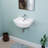 White Ceramic Small Wall Mount Bathroom Sink 17.75" Arc Basin with Overflow