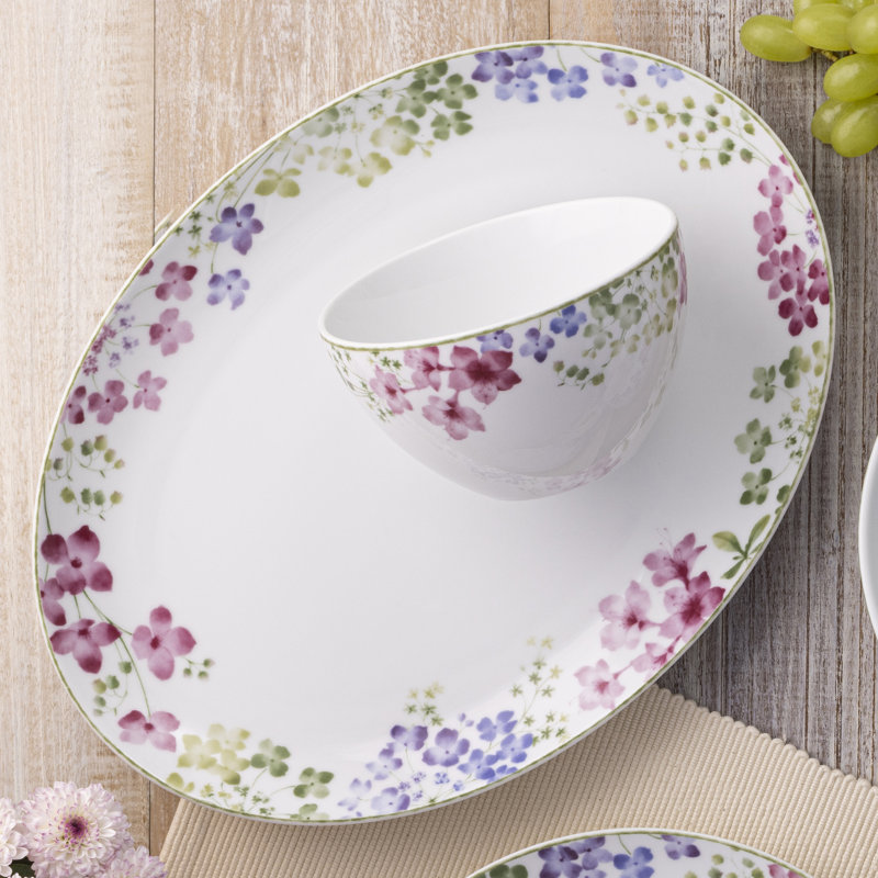 Noritake Bloomington Road Oval Platter, 14", Blue/Green/Pink/Purple