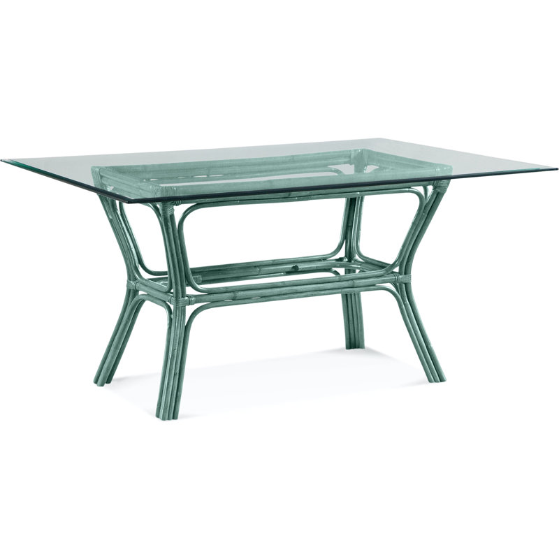 Trellis Glass Top Dining Table, 42" W x 60" L, Pacific