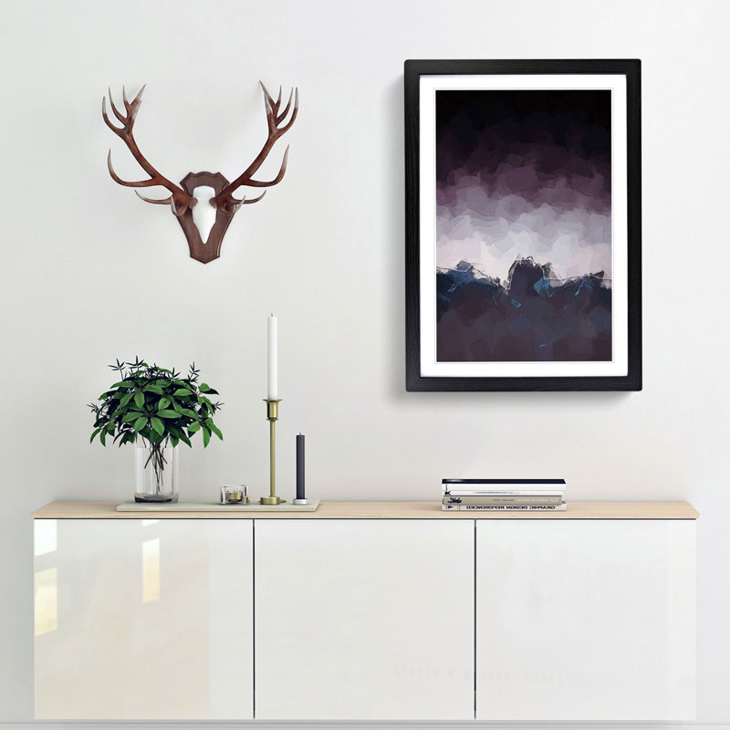 Dusky Mountains - Picture Frame Graphic Art Print, Black Framed, 65cm H x 48cm W x 2cm D
