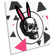 Rabbit Skull Funky Picture CANVAS WALL ART Square Print Pink