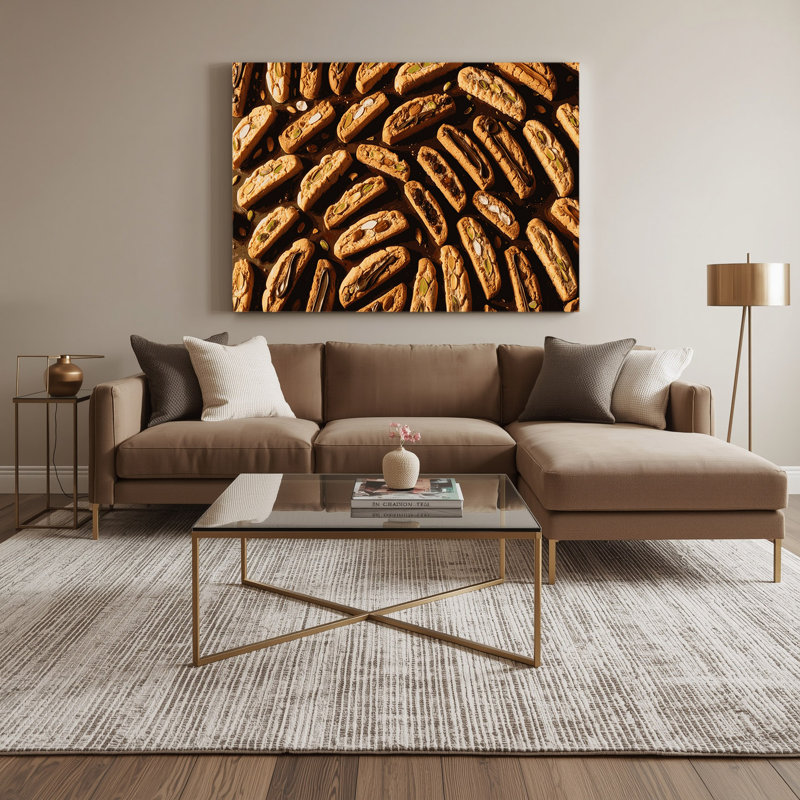 Desserts Biscotti, art mural sur toile brune, H 11 po x l 14 po
