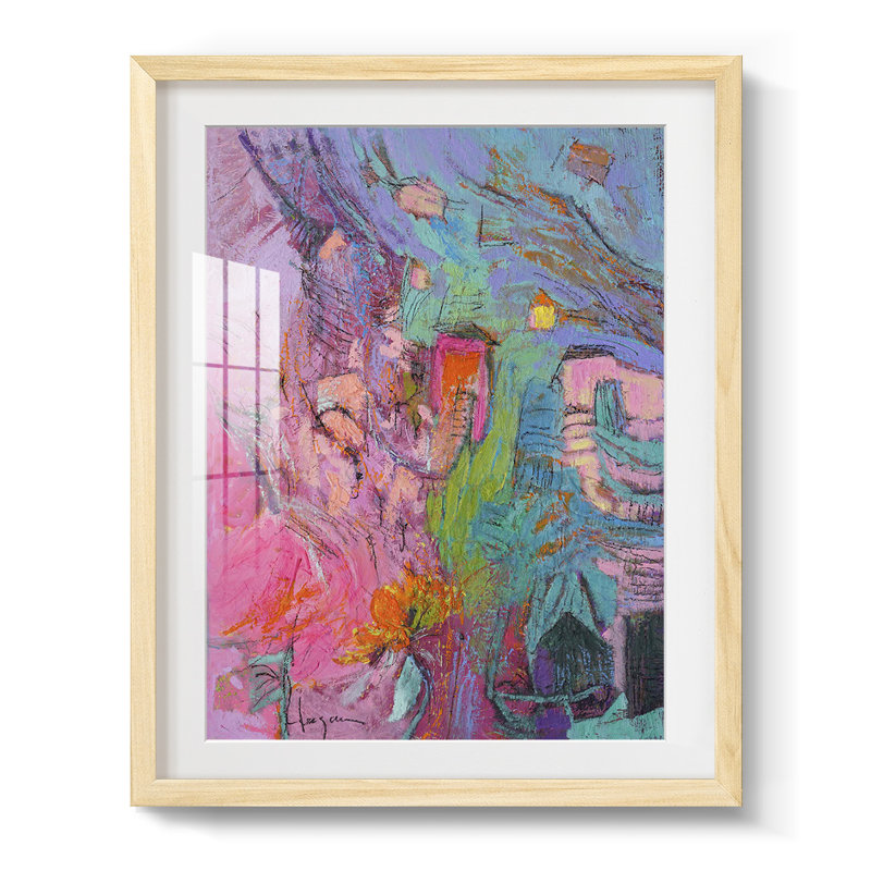 Ma maison rose - impression encadrée, Naturel, H 25,5 po x l 17,5 po